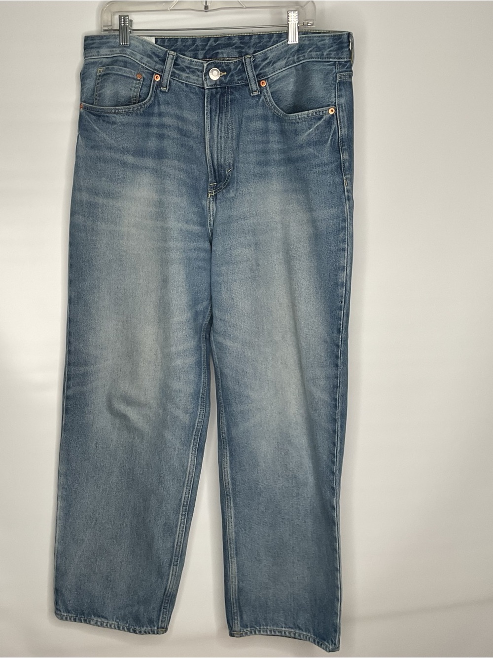 H&M Light Blue Wide-Leg Jeans - Faded Denim